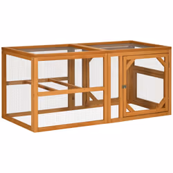PawHut Wooden Chicken Coop w/ Perches, Doors, for 2-4 Chickens - Additional view 7