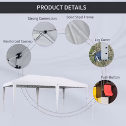 Outsunny 6 x 3(m) Pop Up Gazebo Patio Party Event Heavy Duty Canopy White