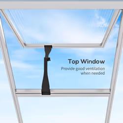 Outsunny 8x6ft Aluminium Greenhouse with/ Door Window Galvanised Base PC Panel - Additional view 5