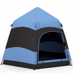 Outsunny 4 Person Camping Tent Festival Hiking Shelter, Blue - Additional view 8