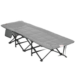Outsunny Camping Bed w/ Carry Bag, Magazine Bag & Cup Holder, Black