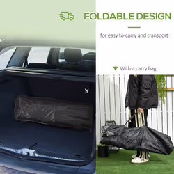 Outsunny Camping Bed w/ Carry Bag, Magazine Bag & Cup Holder, Black