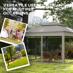 Outsunny Garden Folding Tent Heavy Duty Pop Up Gazebo for Party Dark Grey