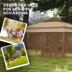 Outsunny Garden Folding Tent Heavy Duty Pop Up Gazebo for Party Khaki - Additional view 4