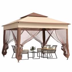 Outsunny Garden Folding Tent Heavy Duty Pop Up Gazebo for Party Khaki - Additional view 8