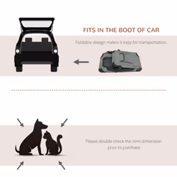 PawHut Folding Pet Carrier Bag House W/ Cushion Storage, Grey 60x41.5x41cm - Additional view 6