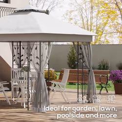 Outsunny 3 x 3(m)  Garden Gazebo Marquee Tent Canopy Shelter Pavilion Grey - Additional view 6
