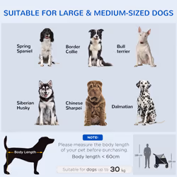 PawHut One-Click Foldable Pet Travel Stroller with Rain Cover for M L Dogs Black