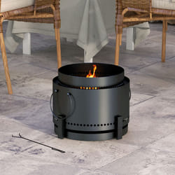 Outsunny 37cm Smokeless Wood Burning Firepit Metal Fire Pit, Black