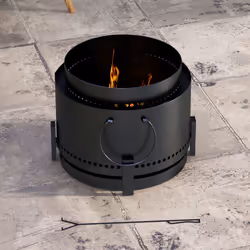 Outsunny 37cm Smokeless Wood Burning Firepit Metal Fire Pit, Black - Additional view 6