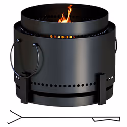 Outsunny 37cm Smokeless Wood Burning Firepit Metal Fire Pit, Black - Additional view 8