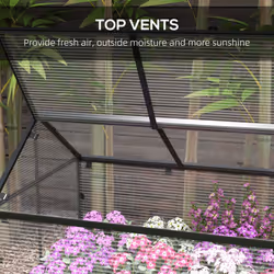 Outsunny Raised Garden Bed with Polycarbonate Panel, Distressed Grey - Additional view 4