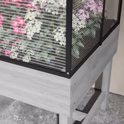 Outsunny Raised Garden Bed with Polycarbonate Panel, Distressed Grey - Additional view 7
