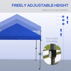 Outsunny 3 x 3(m) Pop Up Gazebo, Instant Shelter with 1-Button Push, Blue