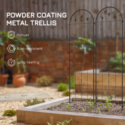 Outsunny Set of 2 Metal Trellis for Climbing Plants, Arrow Design - Additional view 4