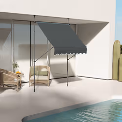 Outsunny 2 x 1.2m Freestanding Retractable Awning, Non-Screw Garden Awning