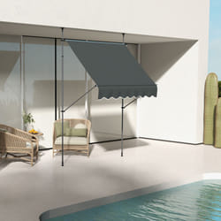 Outsunny 2 x 1.2m Freestanding Retractable Awning, Non-Screw Garden Awning