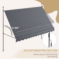 Outsunny 3.5 x 1.2m Freestanding Retractable Awning, Non-Screw Garden Awning