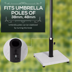 Outsunny 12kg Garden Parasol Base w/ Adjustable Foot Concrete Umbrella Stand