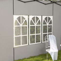 Outsunny Gazebo Side Panels for 3x3(m) or 3x6m Gazebo Canopy, 2 Pack, White - Additional view 7
