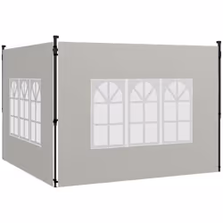 Outsunny Gazebo Side Panels for 3x3(m) or 3x6m Gazebo Canopy, 2 Pack, White - Additional view 8