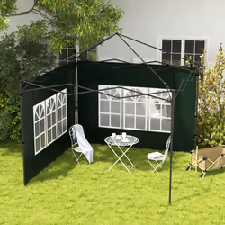 Outsunny Gazebo Side Panels for 3x3(m) or 3x6m Gazebo Canopy, 2 Pack, Green