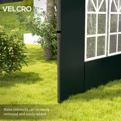 Outsunny Gazebo Side Panels for 3x3(m) or 3x6m Gazebo Canopy, 2 Pack, Green