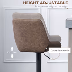 HOMCOM Bar Stools Set of 2, Adjustable Bar Chairs 360 Degree Swivel Coffee
