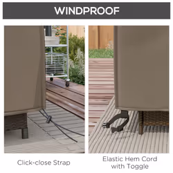 Outsunny Large Garden Set Square Cover Outdoor Furniture Waterproof Resist Fade - Additional view 4