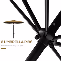 Outsunny 2 x 3(m) Garden Parasol Rectangular Market Umbrella w/ Crank Brown
