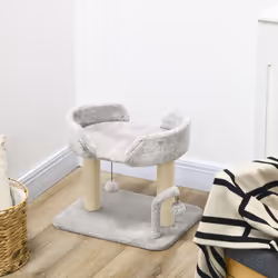 PawHut 42cm Indoor Cat Tree, Kitty Play Tower w/ Toy Balls Sisal Scratching Post - Additional view 4
