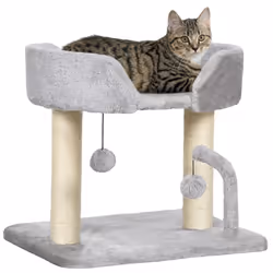 PawHut 42cm Indoor Cat Tree, Kitty Play Tower w/ Toy Balls Sisal Scratching Post - Additional view 5