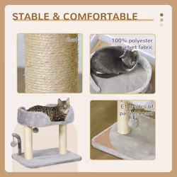 PawHut 42cm Indoor Cat Tree, Kitty Play Tower w/ Toy Balls Sisal Scratching Post - Additional view 6