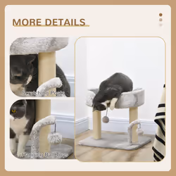 PawHut 42cm Indoor Cat Tree, Kitty Play Tower w/ Toy Balls Sisal Scratching Post - Additional view 7
