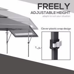 Outsunny 3 x 3(m) Pop Up Gazebo, Instant Shelter with Extend Dual Awning, Grey - Additional view 5