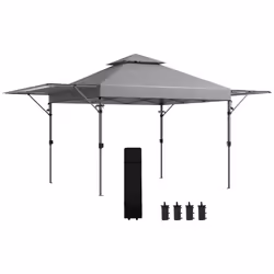 Outsunny 3 x 3(m) Pop Up Gazebo, Instant Shelter with Extend Dual Awning, Grey - Additional view 8