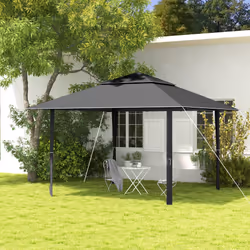 Outsunny 4 x 4m Outdoor Pop-Up Canopy Tent Gazebo Adjustable Legs Bag Dark Grey