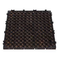 Outsunny 27pc Floor Tiles Interlocking Solid Wood DIY Deck Tiles Outdoor Black - Additional view 7