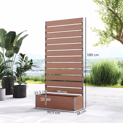 Outsunny Raised Garden Bed with Trellis Standing Patio Planter Box Light Brown - Additional view 4