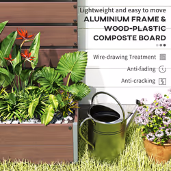 Outsunny Raised Garden Bed with Trellis Standing Patio Planter Box Light Brown - Additional view 5