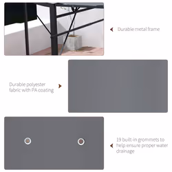 Outsunny 3 x 2.5m Patio Metal Gazebo Pergola Wall Mount Outdoor Shelter, Grey - Additional view 4