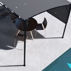 Outsunny 3 x 2.5m Patio Metal Gazebo Pergola Wall Mount Outdoor Shelter, Grey - Additional view 6