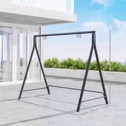 Outsunny Swing Stand, Meta Swing Frame, 240kg Weight Capacity, Black