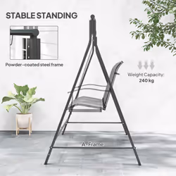 Outsunny Swing Stand, Meta Swing Frame, 240kg Weight Capacity, Black