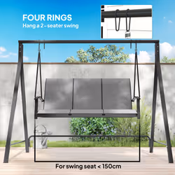 Outsunny Swing Stand, Meta Swing Frame, 240kg Weight Capacity, Black - Additional view 4