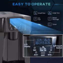 HOMCOM Ice Maker Machine and Water Dispenser No Plumbing Required Black - Additional view 6