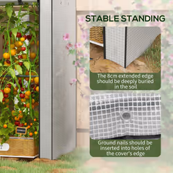 Outsunny Mini Greenhouse with Shelves and Roll Up Door, 100x80x150cm, White - Additional view 4