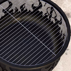 Outsunny 61.5cm 2-In-1 Outdoor Fire Pit & Firewood BBQ Garden Cooker Heater - Additional view 6