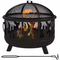 Outsunny 61.5cm 2-In-1 Outdoor Fire Pit & Firewood BBQ Garden Cooker Heater - Additional view 8