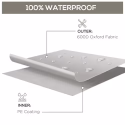 Outsunny 210x140x80cm UV Rain Protective Cover for Garden Rattan Furniture Grey